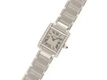 Cartier カルティエ タンクフランセーズSM ダイヤベゼル W4TA0008 レディース クオーツ （2148103563034）【200】