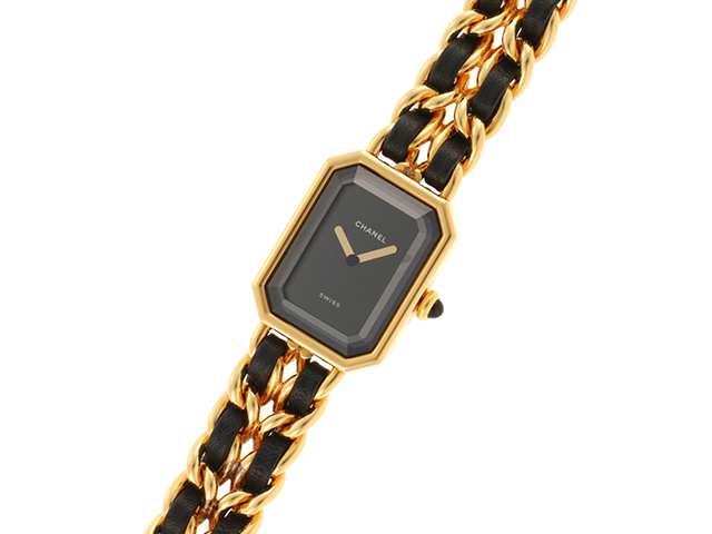 CHANEL シャネル プルミエール Lサイズ 腕時計 H0001 ゴールドメッキ / レザー クォーツ ブラック文字盤 レディース  2148103563300 【205】 の購入なら「質」の大黒屋（公式）