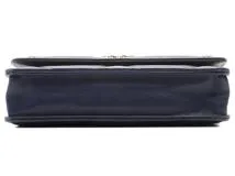 CHANEL シャネル CHANEL19 マキシ マトラッセ チェーンウォレット ヴィンテージ加工 ネイビー ゴールドxシルバー金具 2148103564369【200】