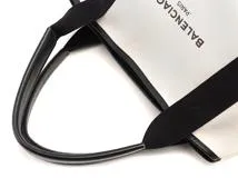 BALENCIAGA バレンシアガ　ネイビーカバスS　キャンバス/レザー　ナチュラル/ブラック　【433】