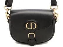 【ヴィンテージ】Rank:B☆Dior ブラック ボビー MIDI バッグ Dior ディオールボビー スモールバッグ ブラック カーフ 【471