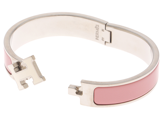 HERMES エルメス クリッククラックPM ピンク/アイボリー SV HERMES エルメス クリッククラックPM ピンク/アイボリー SV