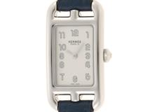 HERMES　エルメス　ナンタケット　NA2.110　クオーツ　レディース　ホワイト　ステンレス　レザー　参考定価：295800【432】2148103566110
