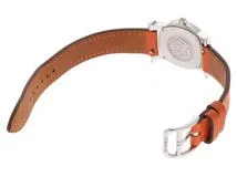 HERMES エルメス 腕時計 Hウォッチ ロンド HR1.210 ステンレス/革 シルバー文字盤 クォーツ【472】SJ