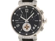 LOUIS VUITTON ルイヴィトン 腕時計 タンブール ムーンスターGM Q8E00Z ステンレススチール/アリゲーターベルト クオーツ【472】TS