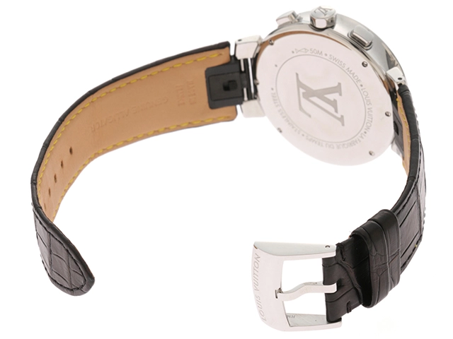 LOUIS VUITTON  ルイヴィトン 腕時計 タンブール ムーンスターGM Q8E00Z ステンレススチール/アリゲーターベルト クオーツ【472】TS