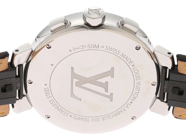 LOUIS VUITTON  ルイヴィトン 腕時計 タンブール ムーンスターGM Q8E00Z ステンレススチール/アリゲーターベルト クオーツ【472】TS