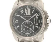 Cartier　カルティエ　時計 カリブル ドゥ カルティエ　W7100016　SS ステンレススチール　自動巻き　ブラック文字盤　シースルーバック （2148103572494）　【200】T