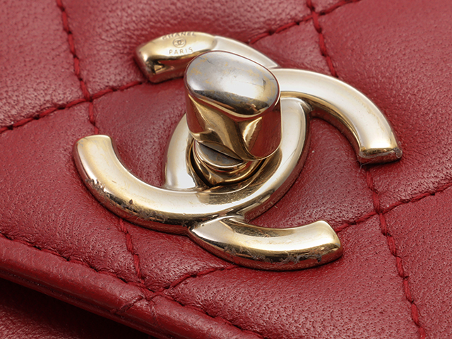 ヴィンテージ　レア　CHANEL レザーリング レッド フリーサイズ ヴィンテージ レア CHANEL レザーリング レッド フリーサイズ
