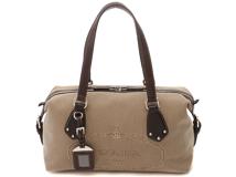PRADA プラダ ハンドバッグ ロゴジャガード ベージュ/ブラウン キャンバス/レザー BR3461【434】