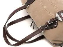 PRADA プラダ ハンドバッグ ロゴジャガード ベージュ/ブラウン 