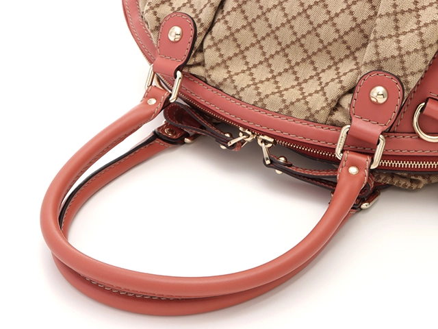 GUCCI グッチ ハンドバッグ ディアマンテ スーキー ベージュ/ピンク キャンバス/レザー 223974【472】2148103574580