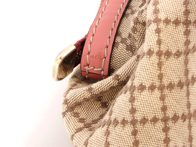 GUCCI グッチ ハンドバッグ ディアマンテ スーキー ベージュ/ピンク キャンバス/レザー 223974【472】2148103574580