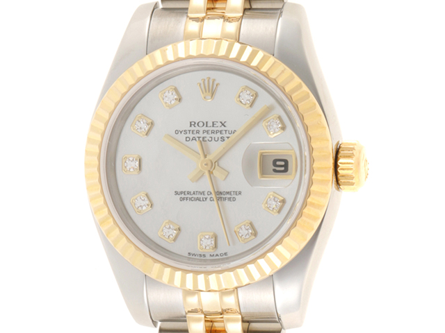 ロレックス ROLEX デイトジャスト26 ダイヤモンド10P 腕時計