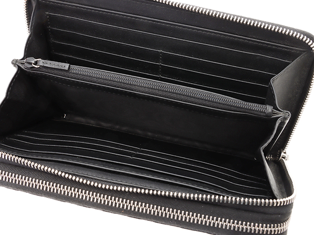 GUCCI グッチ ラウンド長財布 マイクログッチシマ カーフ型押し