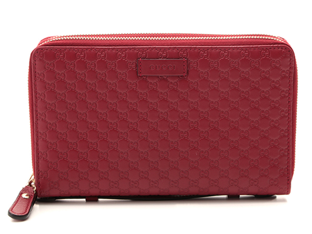 GUCCI グッチ マイクログッチシマ トラベルケース レッド