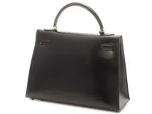 HERMES エルメス ケリー32 ブラック/GP ボックスカーフ 〇T刻印