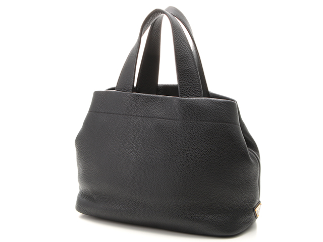PRADA プラダ ロゴパンチング トートバッグ ブラック レザー
