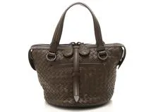 BOTTEGA VENETA ボッテガヴェネタ　イントレチャート　レザー　カーキ系　2WAYバッグ　【433】