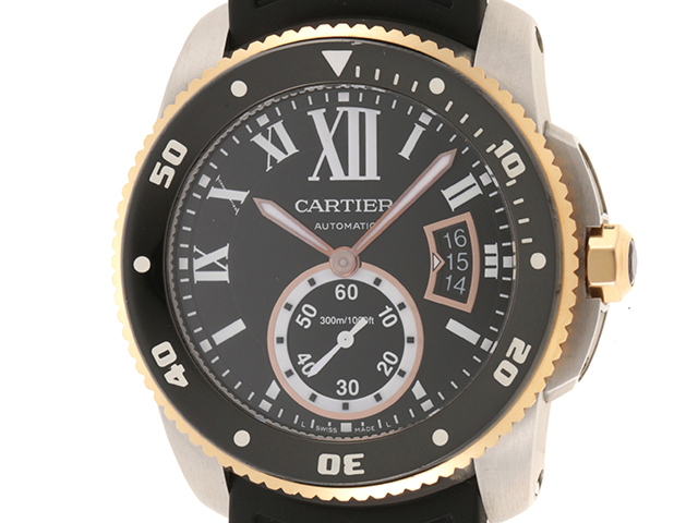 カルティエ CARTIER ダイバー デイト W7100055 カリブル ドゥ カルティエ 自動巻き 腕時計 SS/YG シルバー/ゴールド