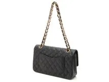 CHANEL シャネル　マトラッセ　WフラップWチェーンショルダー　ブラック　キャビア　A01112【472】MM