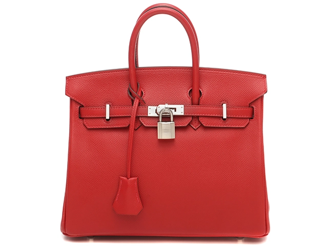 HERMES エルメス バーキン25 ルージュガランス SV シルバー金具