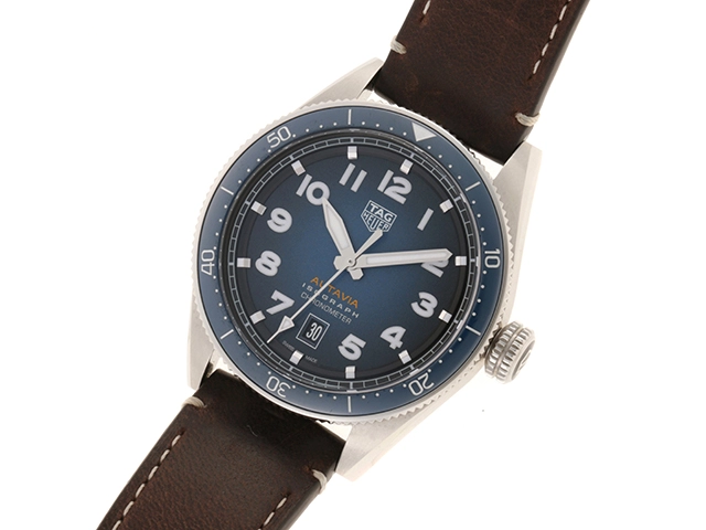 TAG HEUER　タグホイヤー　時計　オータヴィアウォッチ　アイソグラフ　WBE5112.FC8266　SS　革　自動巻き　2148103578731　【437】