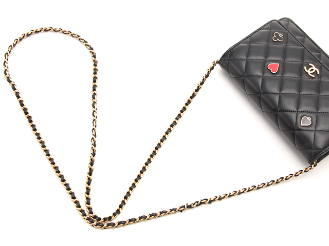 CHANEL シャネル マトラッセ チェーンウォレット AP3076 ブラック/GP