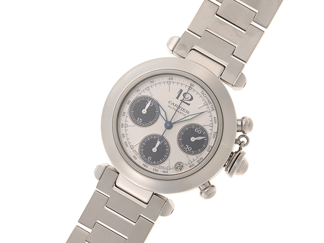 Cartier カルティエ 時計 パシャC クロノグラフ シルバー ステンレススチール ユニセックス 自動巻き