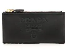 PRADA プラダ カードコインケース サフィアーノ ブラック ゴールド金具 1MC079【434】