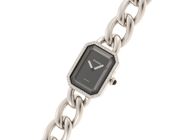 CHANEL シャネル プルミエールL H3252 SS クオーツ 黒文字盤