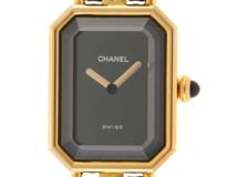 CHANEL　シャネル　プルミエールM H0001　GP/革　女性用クオーツ時計【208】