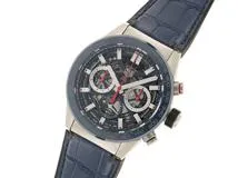 TAG HEUER タグ・ホイヤー 腕時計 カレラ キャリバー ホイヤー02 クロノグラフ CBG2011.FC6430 スティール／セラミックベゼル アリゲーター／ラバーストラップ　自動巻き 2023年4月正規品【472】SJ