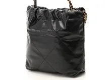 CHANEL シャネル22 ミニハンドバッグ ブラック GP カーフ AS3980