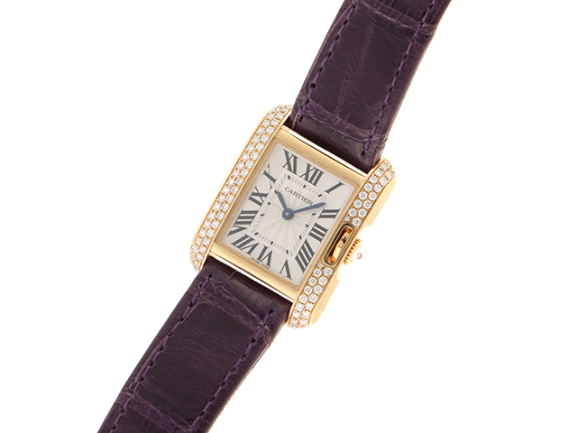 Cartier カルティエ 腕時計 タンクアングレーズ SM WT100014 K18イエローゴールド／クロコベルト／ダイヤモンドベゼル  シルバー文字盤 クォーツ 2013年11月正規品【472】SJ の購入なら「質」の大黒屋（公式）