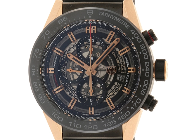 TAG Heuer タグホイヤー カレラ キャリバーホイヤー01 CAR2A5A.FT6044 スケルトン 18Kローズゴールド×ラバーストラップ  メンズ 自動巻き （2148103584183）【200】 の購入なら「質」の大黒屋（公式）