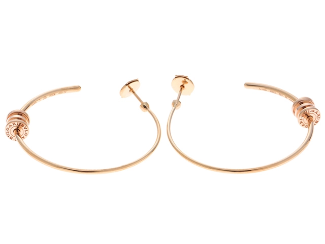 BVLGARI ブルガリ B-zero1 フープ ピアス PG 11.1g 357096【434】