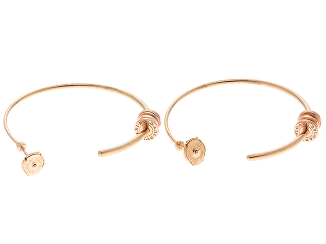 BVLGARI ブルガリ B-zero1 フープ ピアス PG 11.1g 357096【434】