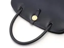HERMES エルメス ハンドバッグ ダルヴィーMM ブルーインディゴ ボックスカーフ 刻印無し 2148103585425【472】