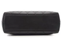 CHANEL シャネル マトラッセ ハンドバッグ ブラック／ＳＶ キャビア A12397【430】2148103586033