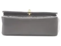 CHANEL シャネル マトラッセ ダイアナフラップ チェーンショルダー ブラック ラムスキン【432】2148103586101
