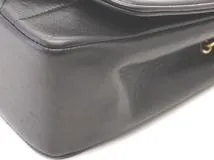 CHANEL シャネル マトラッセ ダイアナフラップ チェーンショルダー ブラック ラムスキン【432】2148103586101