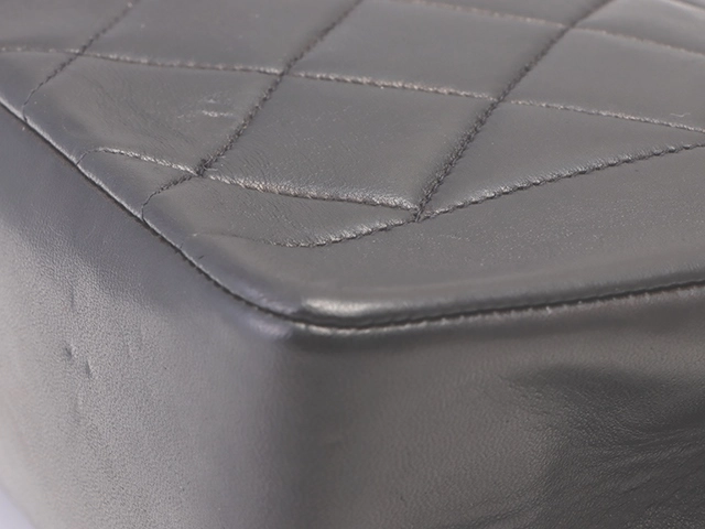 CHANEL シャネル マトラッセ ダイアナフラップ チェーンショルダー ブラック ラムスキン【432】2148103586101