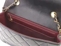 CHANEL シャネル マトラッセ ダイアナフラップ チェーンショルダー ブラック ラムスキン【432】2148103586101