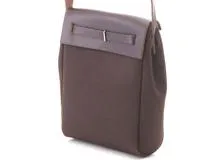 HERMES エルメス エールバッグTPM ダークブラウン ブラウン キャンバス