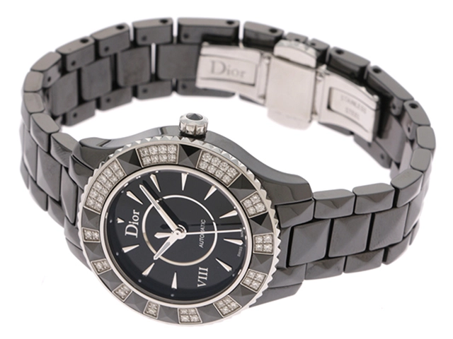 Dior ディオール レディース オートマチック ユイット Dベゼル CD1235E0 ブラック文字盤 CE(セラミック)【472】HK