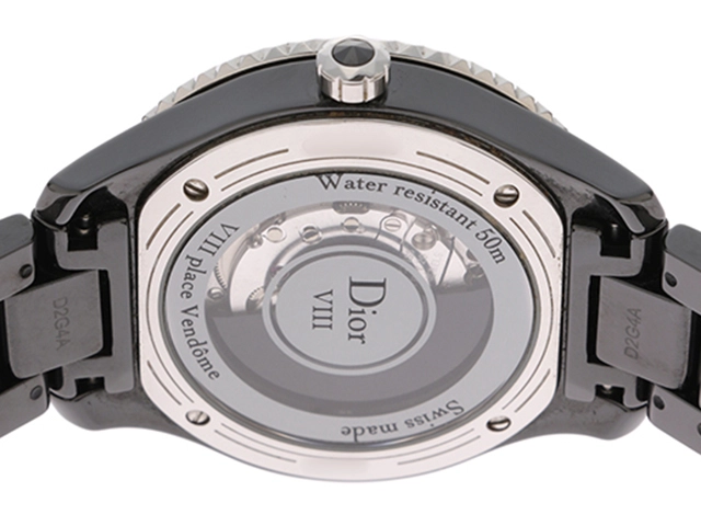 Dior ディオール レディース オートマチック ユイット Dベゼル CD1235E0 ブラック文字盤 CE(セラミック)【472】HK