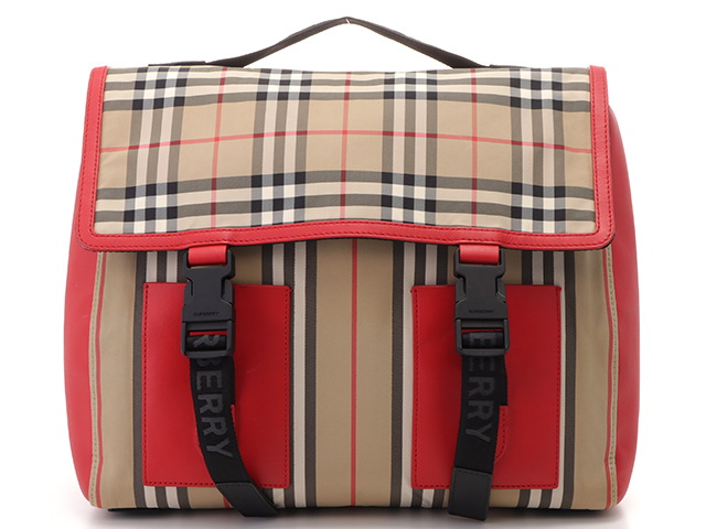 BURBERRY バーバリーチェック バックパック ベージュ／レッド
