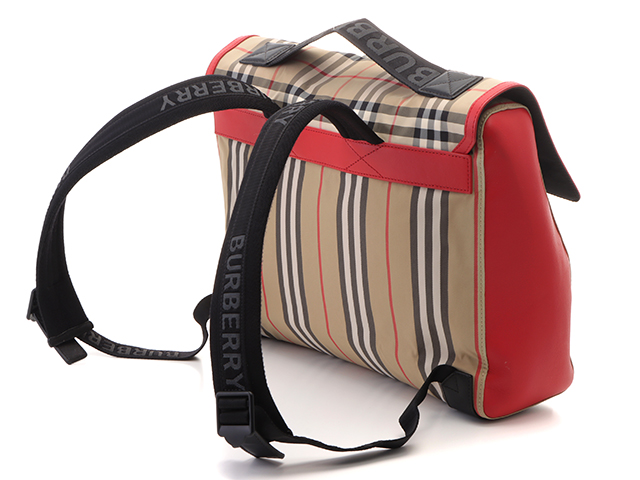 BURBERRY バーバリーチェック バックパック ベージュ／レッド