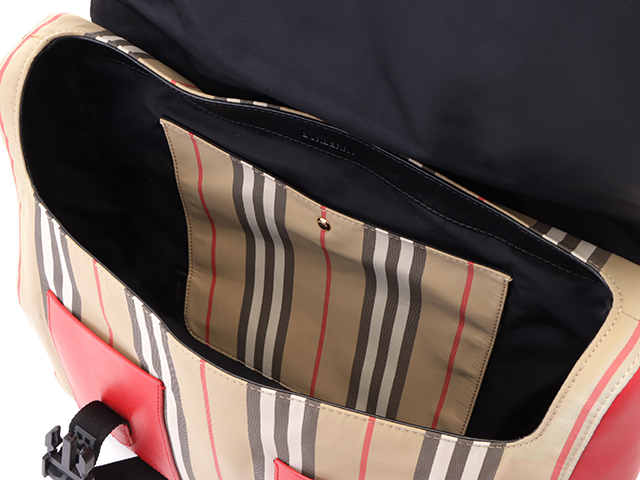 BURBERRY バーバリーチェック バックパック ベージュ／レッド